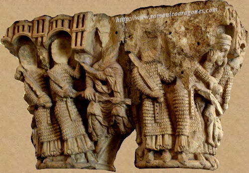 MATANZA DE LOS INOCENTES. CAPITEL DEL CLAUSTRO DE SANTA MARÍA LA REAL DE AGUILAR DE CAMPOO